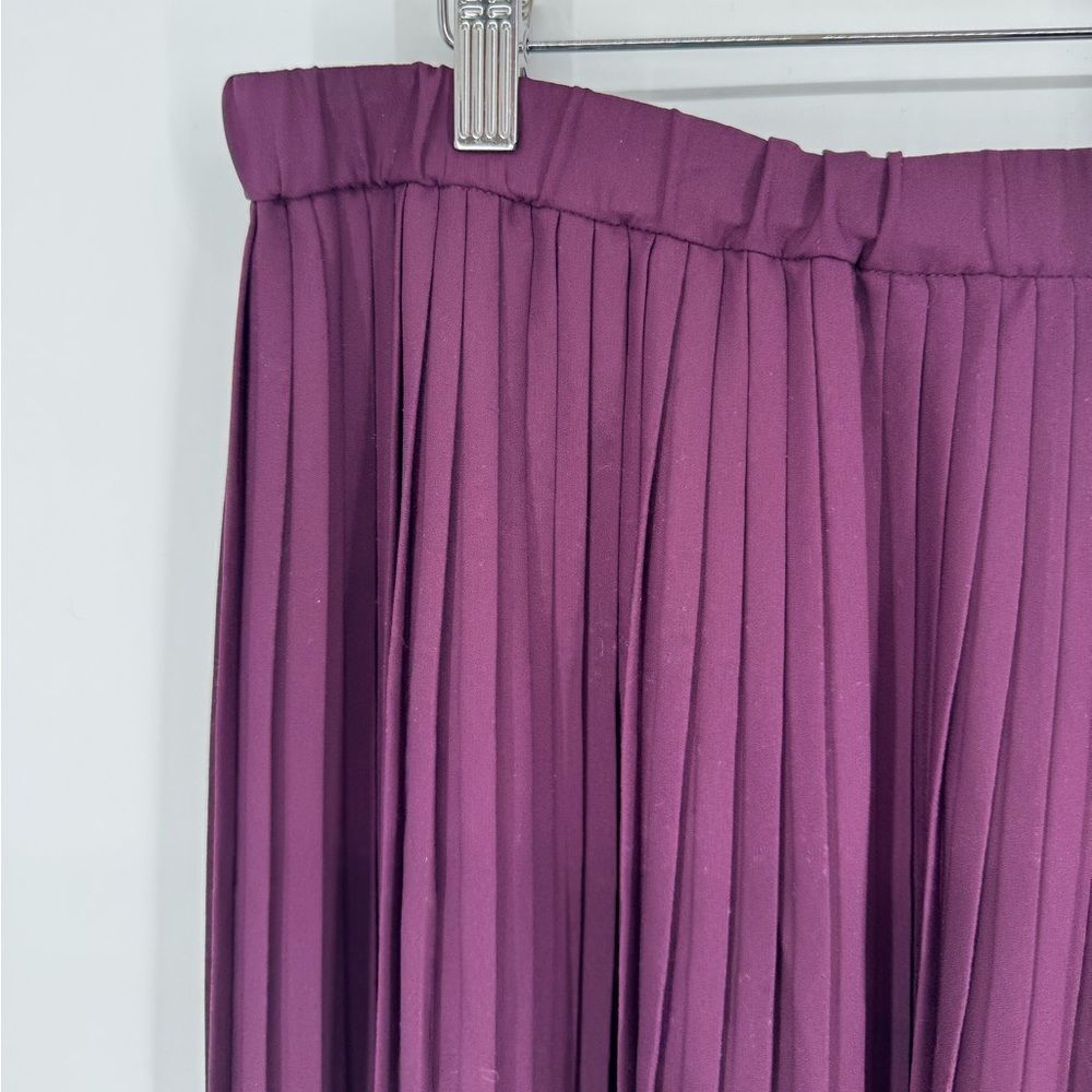 Eileen Fisher Pleat Skirt Pleated Eggplant Dark Purple Sz 14 - Picture 4 of 9